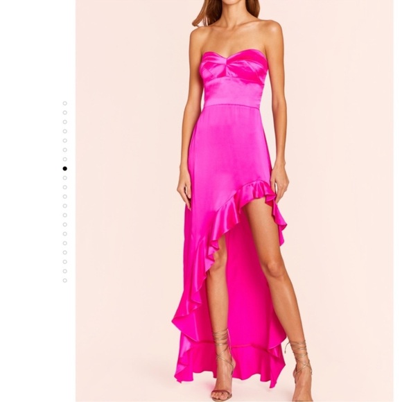 Amanda Uprichard Amalia Silk Gown Maxi Dress Long Revolve Hot Pink XS - Picture 1 of 14